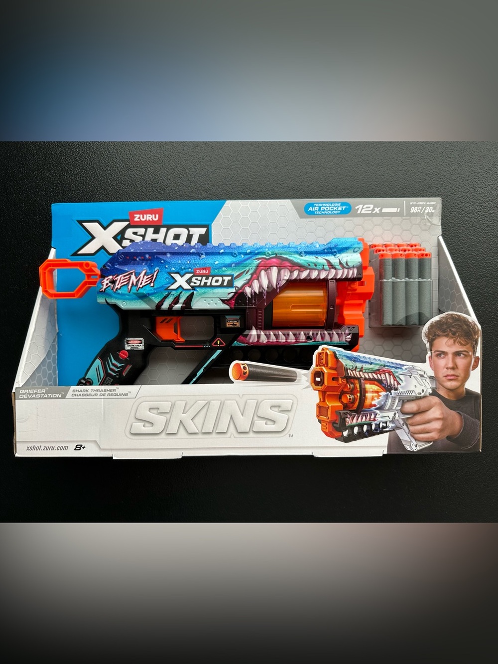 Zuru X-Shot Skins Bite Me Shark Thrasher Blaster